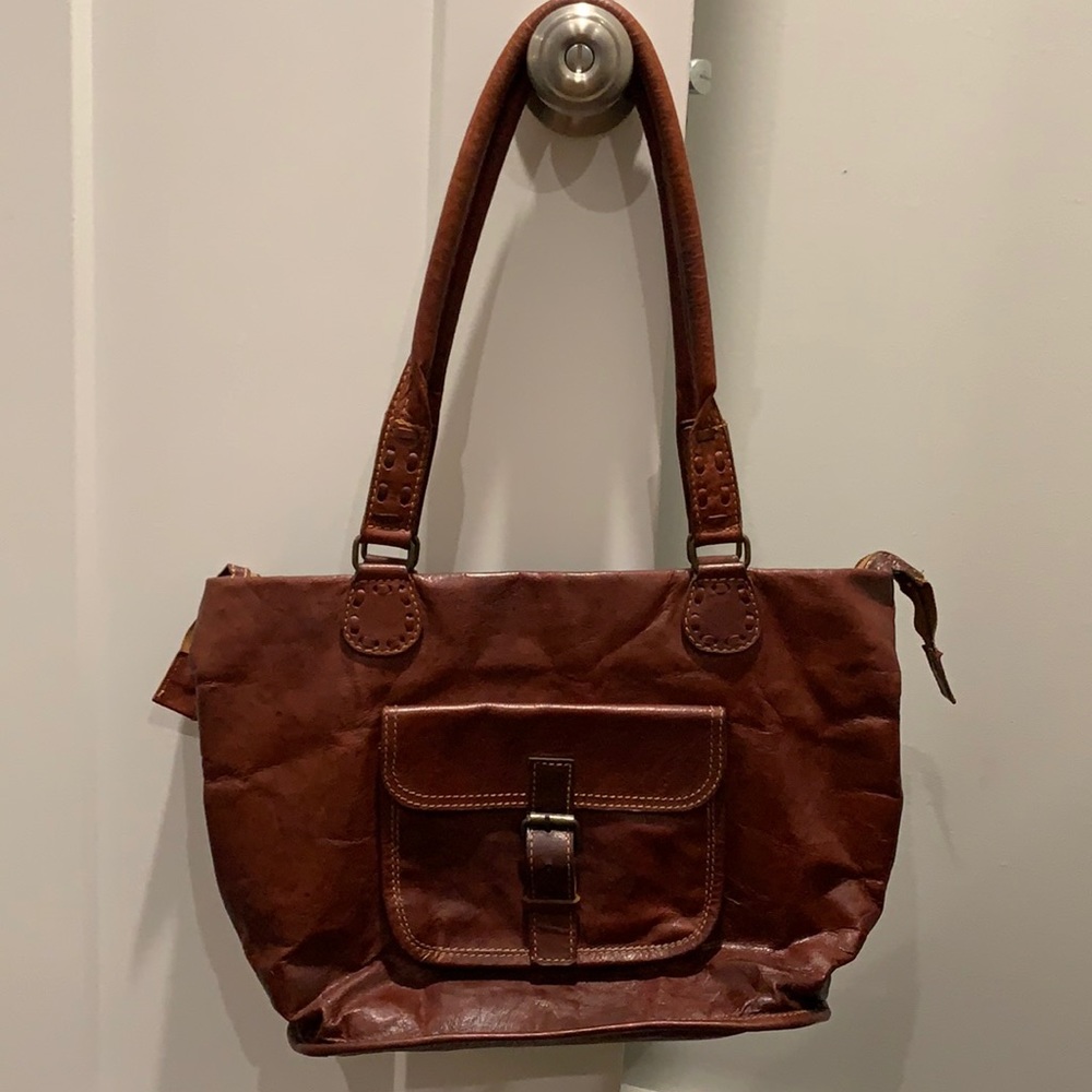 Noonday Collection Rustic Leather Tote Bag
